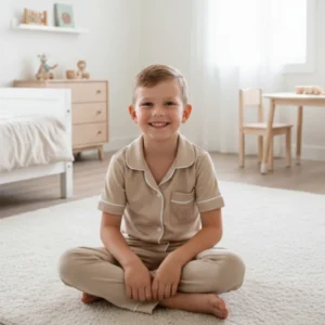 Pijama clásica beige