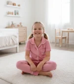 Pijama clásica rosada manga corta