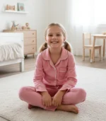 Pijama clásica rosada manga larga