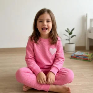 Pijama jacquard fucsia