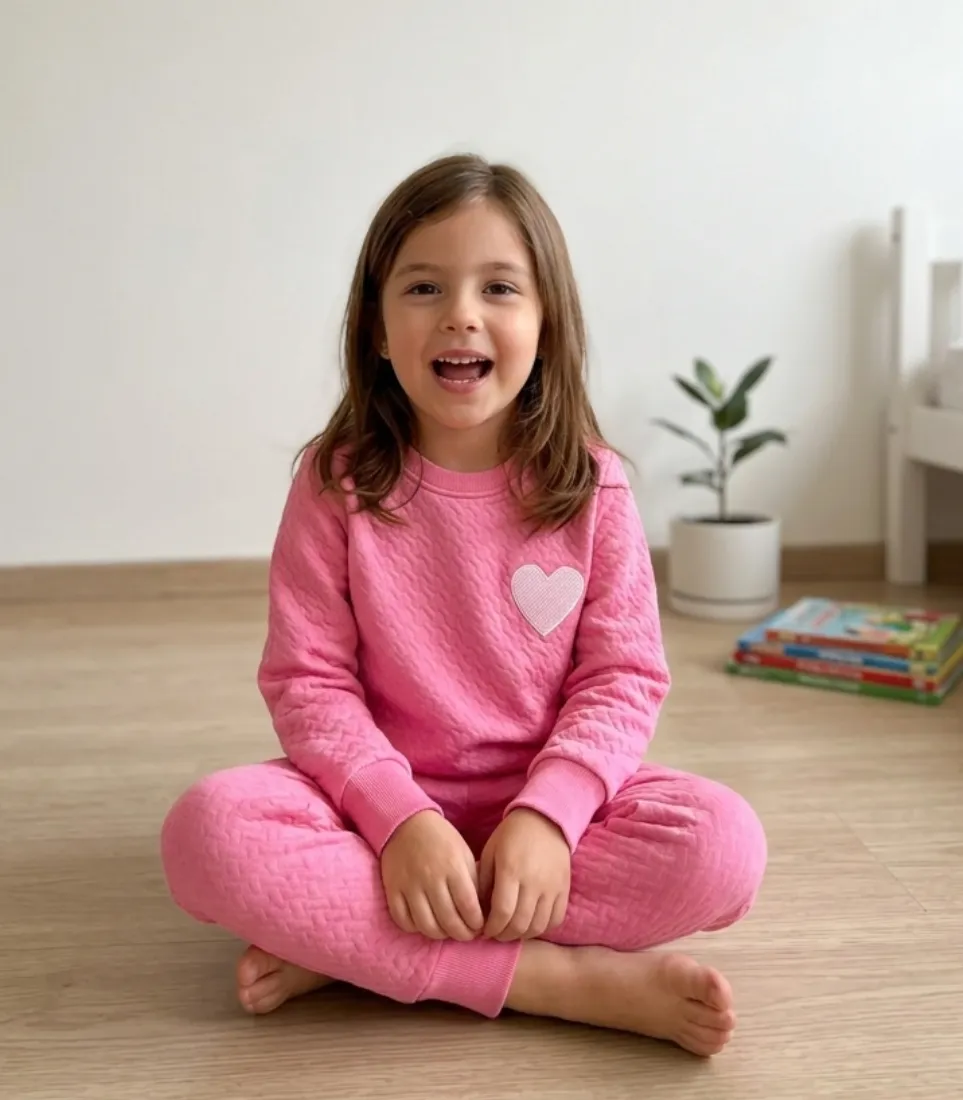 Pijama jacquard fucsia
